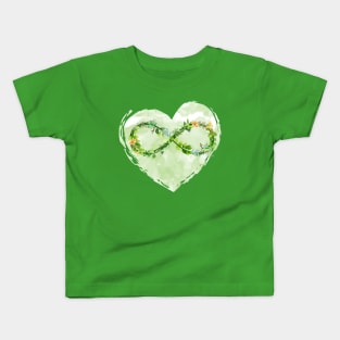 FLORAL INFINITY HEART ARTWORK Kids T-Shirt